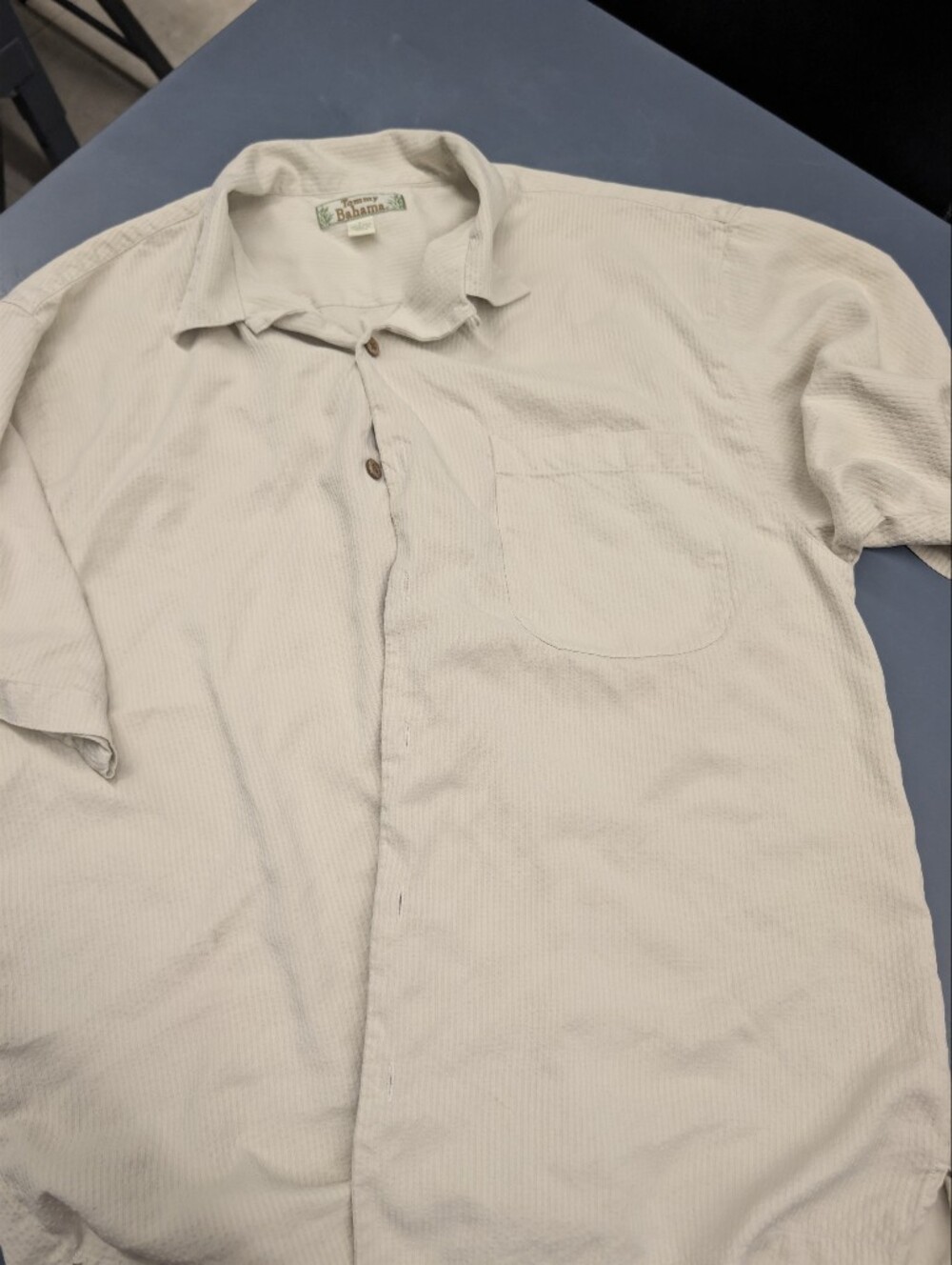 Tommy Bahama Light Cream Short-Sleeve Button-Down Shirt